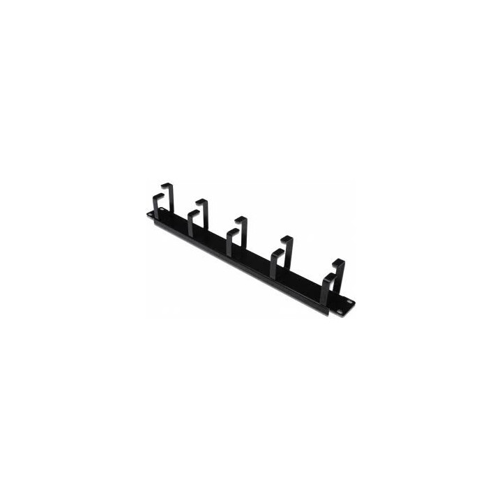 Guide Cordon 19" 1U 5 Anneau Métal Lyre Noir