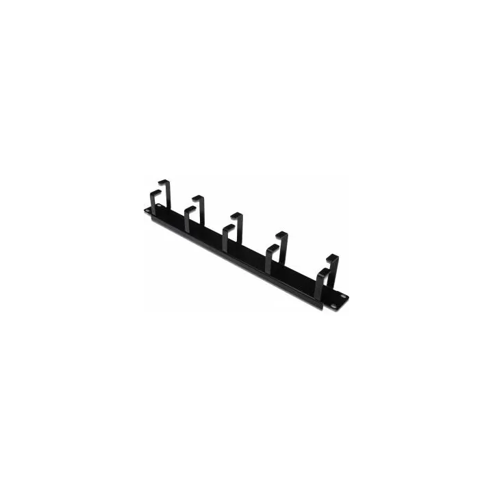 Guide Cordon 19" 1U 5 Anneau Métal Lyre Noir