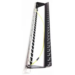 Panneau 19" 1U Nu 24 Port Quinconce+Support De Câbles-Forma