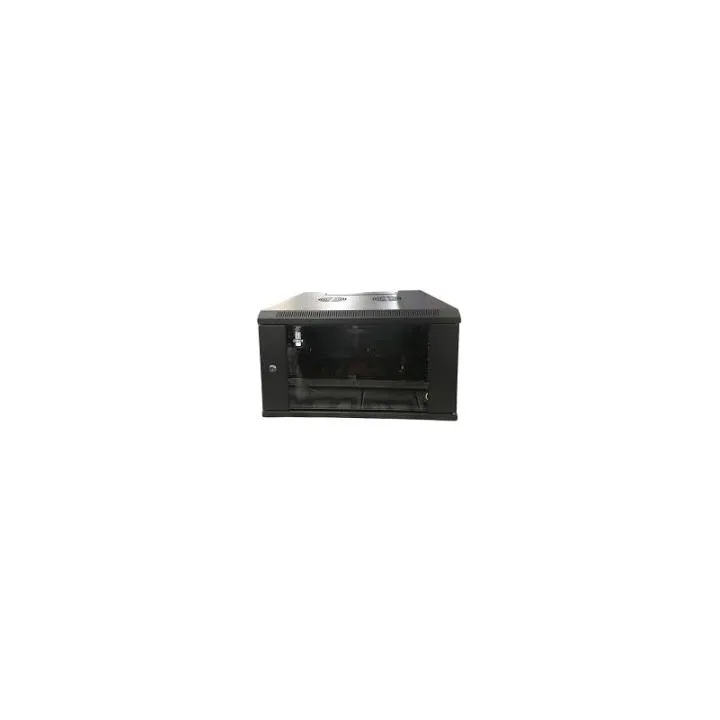 Coffret 19" Porte Vitrée 6U 600X450 Noir Monté