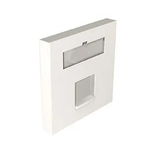 Plastron 45x45 RJ45 1 ou 2 ports Keystone blanc