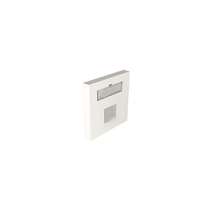 Plastron 45x45 RJ45 1 ou 2 ports Keystone blanc
