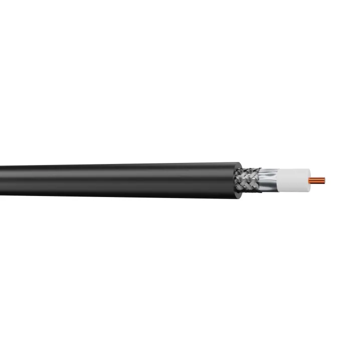 Câble coaxial extérieur 11Db 75Ohms Pe Noir Ext