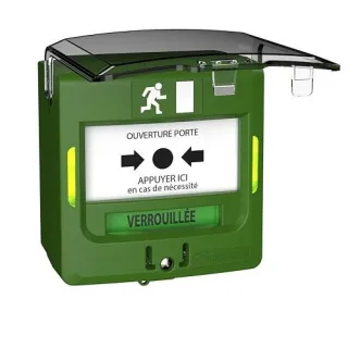 Neutronic 5714V3C Déclencheur manuel étanche, 2 contacts en saillie avec capot, vert