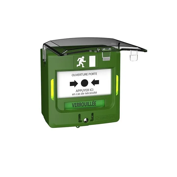 Neutronic 5714V3C Déclencheur manuel étanche, 2 contacts en saillie avec capot, vert