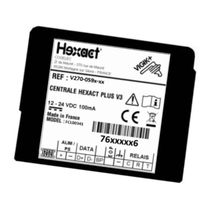 Centrale Hexact Plus V3 + Lecteur 4 Fils Vigik+ Format T25 Bas Profil