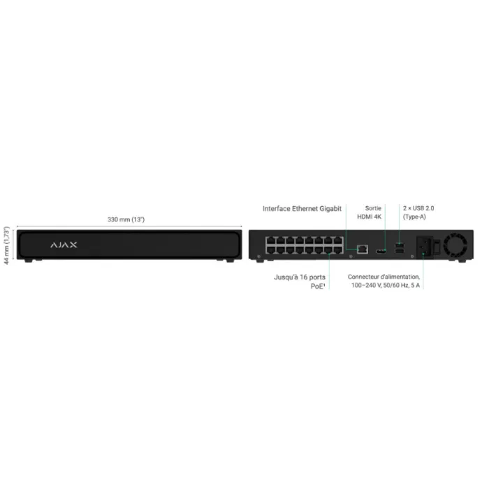 [140909.122.WH1] Ajax NVR H2DAC (8ch) BLANCHE