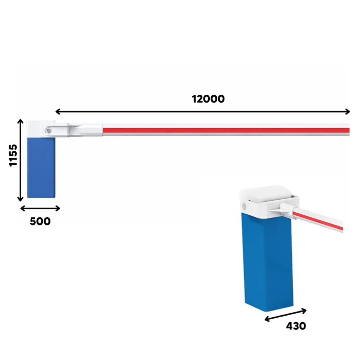 Barrière LBA 12 – Mécanique – Robuste – Hauteur max. 12 mètres – Acier peint