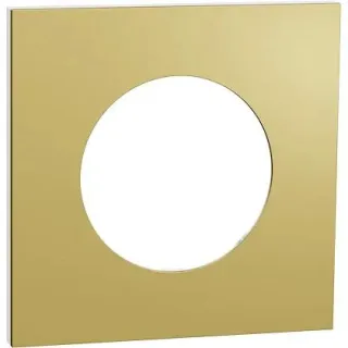 Plaque de finition 1 poste - effet Laiton support blanc