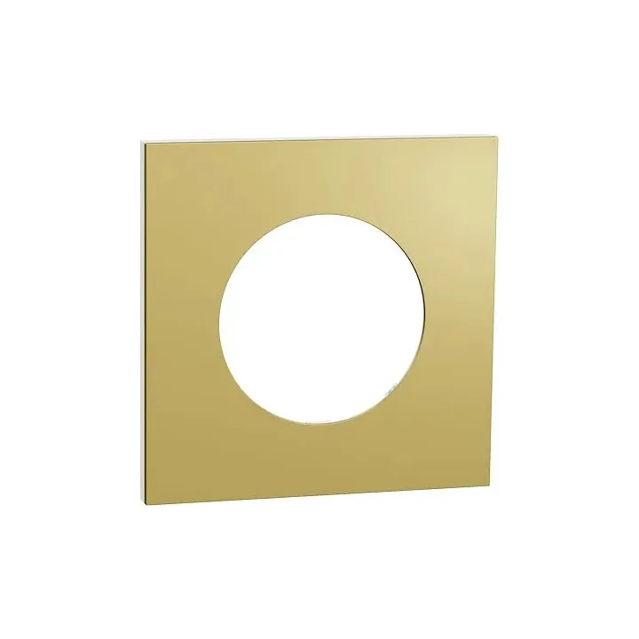 Plaque de finition 1 poste - effet Laiton support blanc