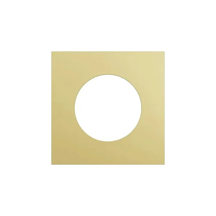 Plaque de finition 1 poste - effet Laiton support blanc