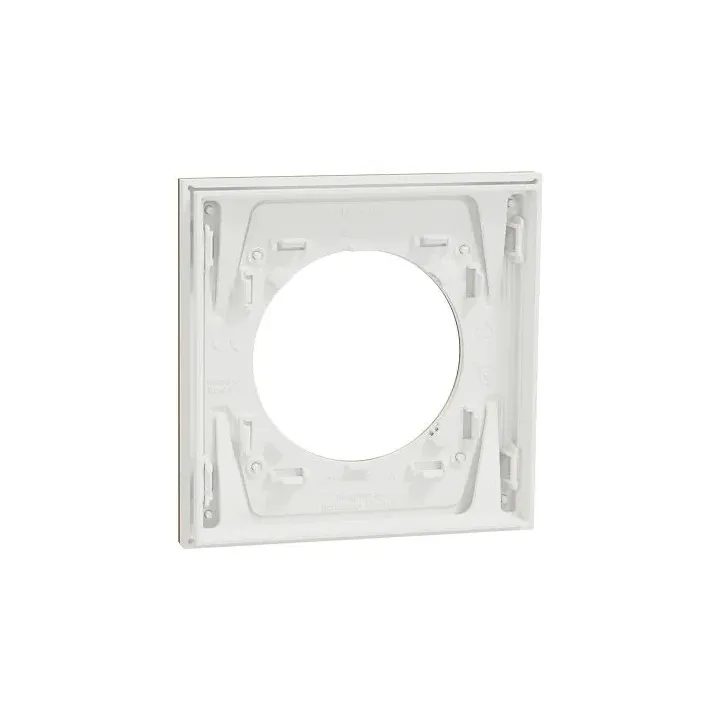 Plaque de finition 1 poste - effet Laiton support blanc