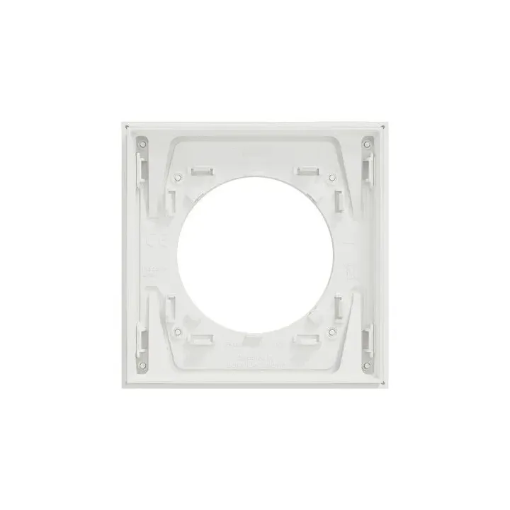 Plaque de finition 1 poste - effet Laiton support blanc