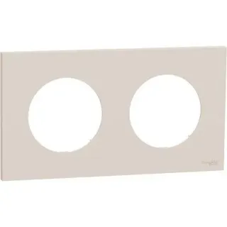 Plaque de finition 2 postes - couleur Beige sable