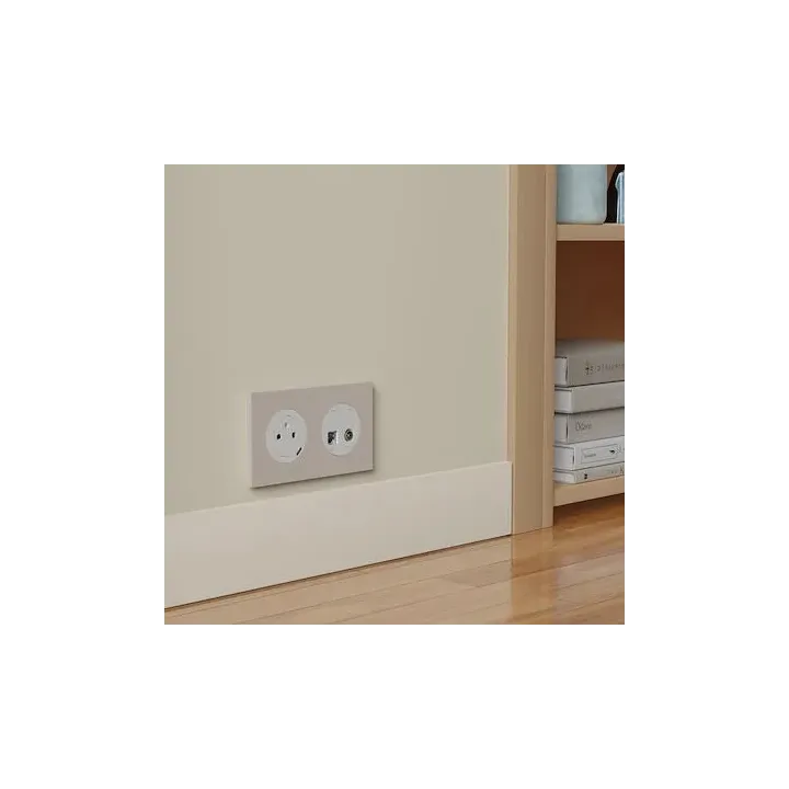 Plaque de finition 2 postes - couleur Beige sable