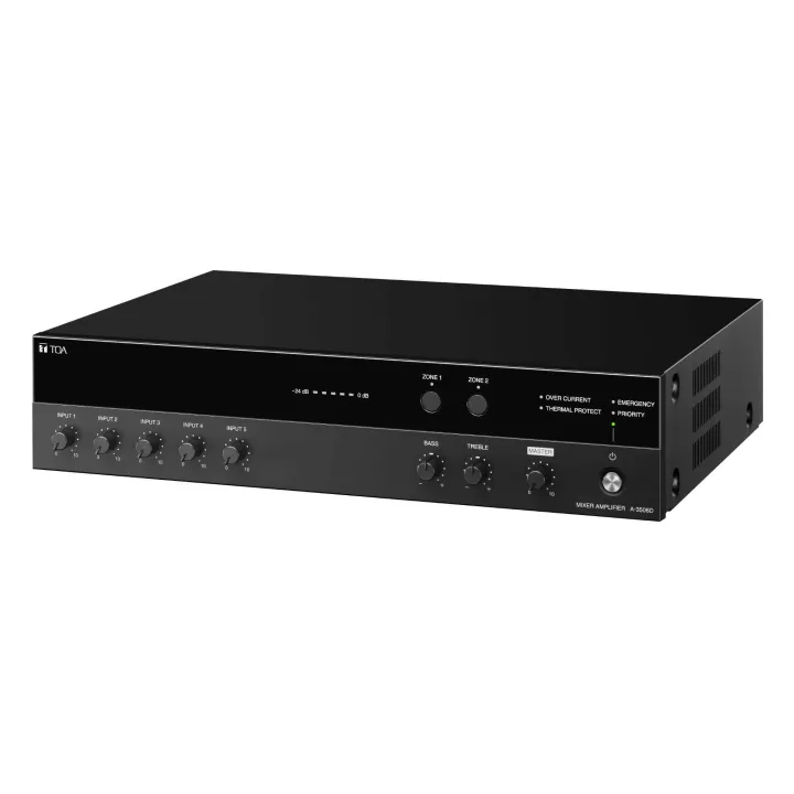 Amplificateur Mélangeur 60W, 1 Mic+1 Aux+3 Mic/Aux, Priorité Urgence
