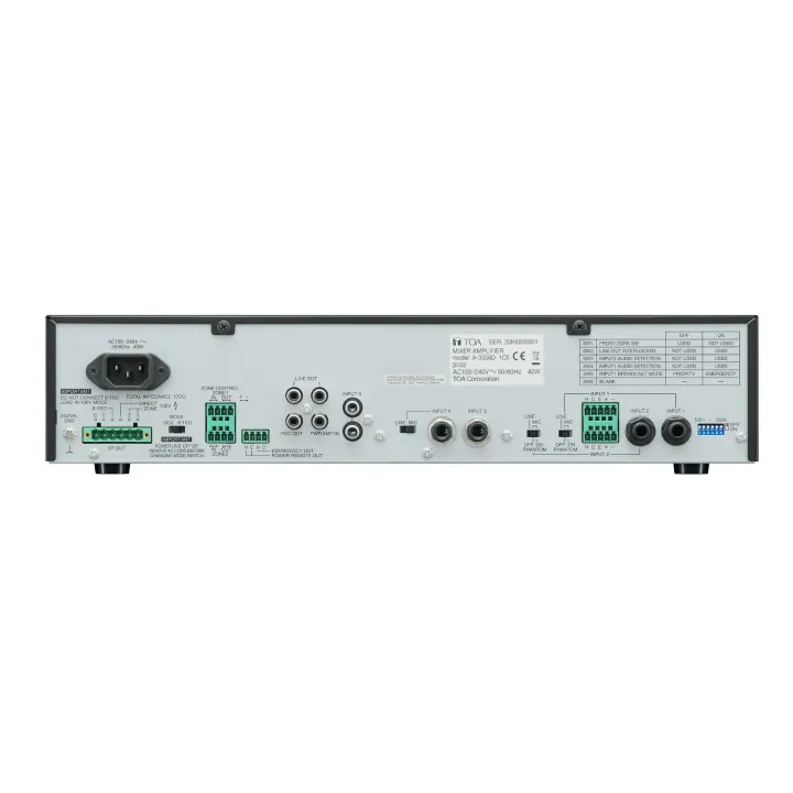 Amplificateur Mélangeur 120W, 1 Mic+1 Aux+3 Mic/Aux, Priorité Urgence