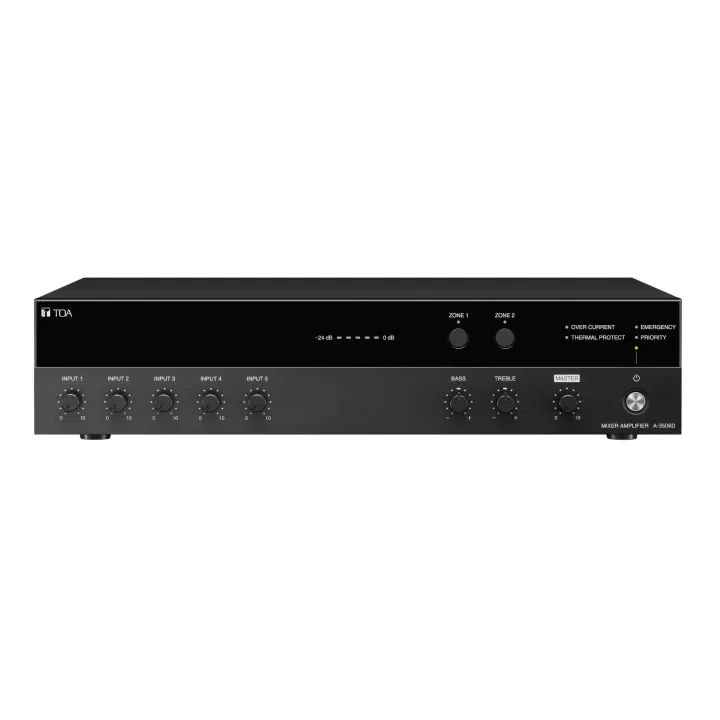 Amplificateur Mélangeur 240W, 1 Mic+1 Aux+3 Mic/Aux, Priorité Urgence