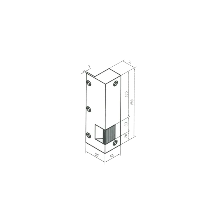 Gâche N° 8 Gauche Poussant Électro Inversé 12 V Cc