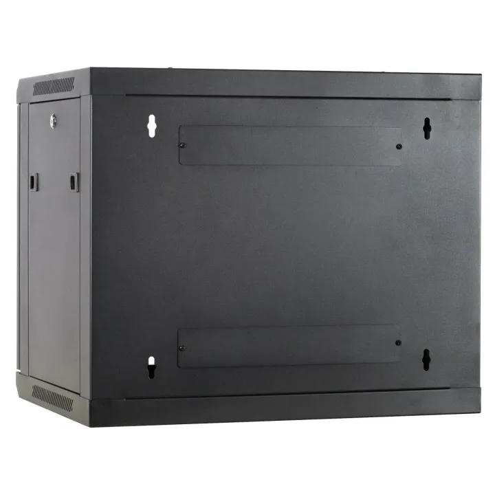 Coffret 19" Fixe 9U Profondeur 600 Noir Monté