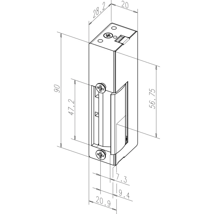 Gâche 12 Wd Fix Ss Tetdg12V