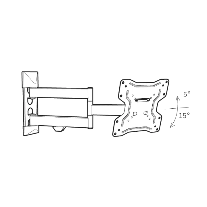Support Mural 2 Bra Inclinable, Orientable+Dble Deport-Vesa 200
