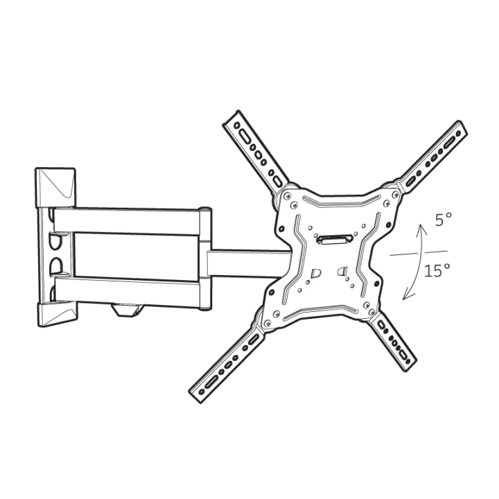 Support Mural 2 Bra Inclinable, Orientable+Dble Deport-Vesa 400