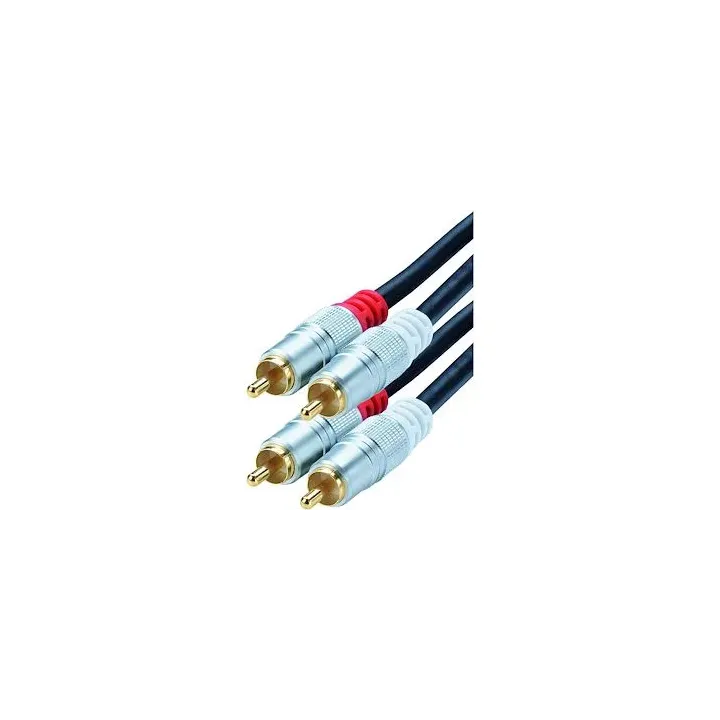 Cordon 2 Rca M/M-Prise Métal-Or20M