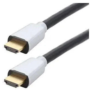 Cordon HDMI PREMIUM A M/M - 8K - or - prises métal - gaine noire - 3m