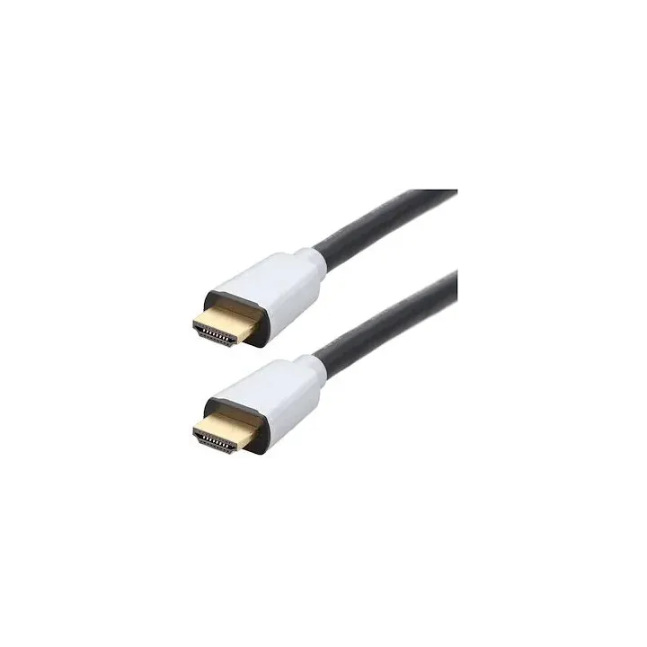 Cordon HDMI PREMIUM A M/M - 8K - or - prises métal - gaine noire - 3m