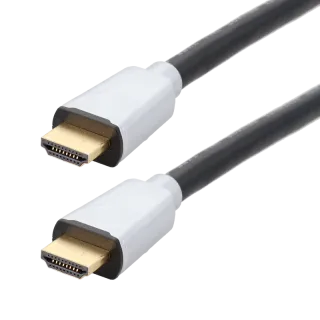 Cordon HDMI PREMIUM A M/M - 8K - or - prises métal - gaine noire - 2m
