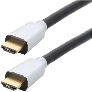 Cordon HDMI PREMIUM A M/M - 8K - or - prises métal - gaine noire - 5m