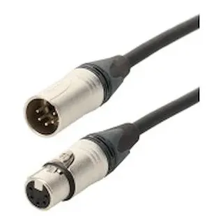 Cordon XLR 5 broches M/F - connecteurs NEUTRIK - câble DMX 512 - 10m