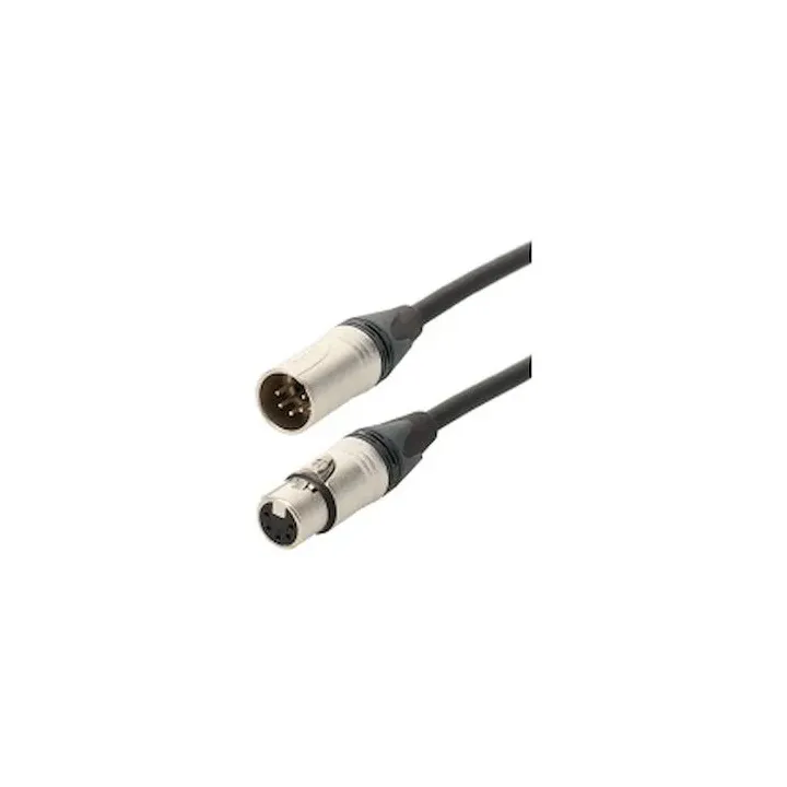 Cordon XLR 5 broches M/F - connecteurs NEUTRIK - câble DMX 512 - 10m