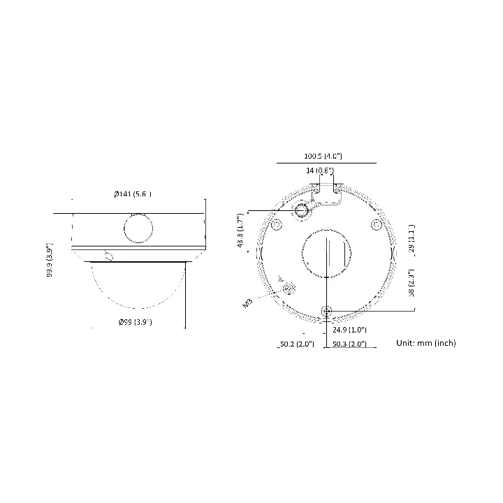 Ds-2Cd1743G2-Iz(2.8-12Mm) Caméra Dôme Ip Varifocale 4Mp, Ir 30M