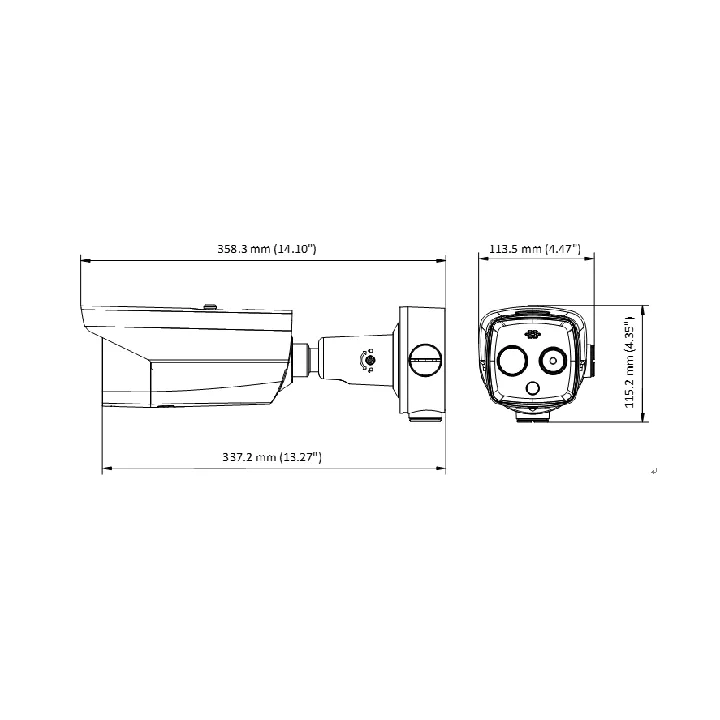 Ds-2Td2617-10/Qa Bullet Thermique Heatpro Bi-Spectrum, 256X192, 3Mm, Alarm/Audio