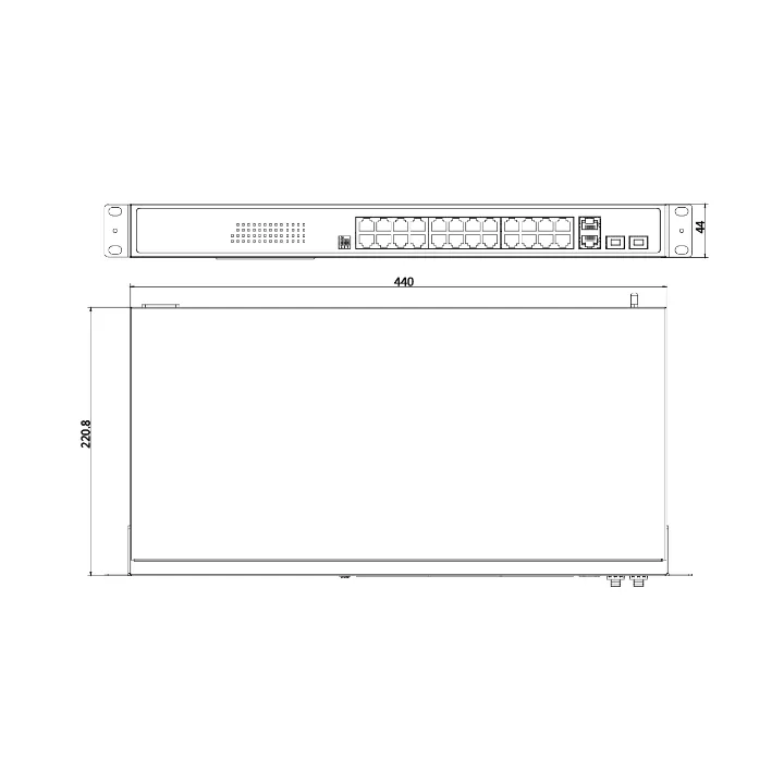 Ds-3E0528Hp-El2, Switch Poe Non Managed 24 Ports Rj45 Poe Ports, 2 Gigabit