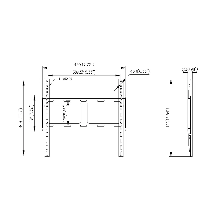Support Mural En Acier Renforcé Pour Moniteur De Grande Taille
