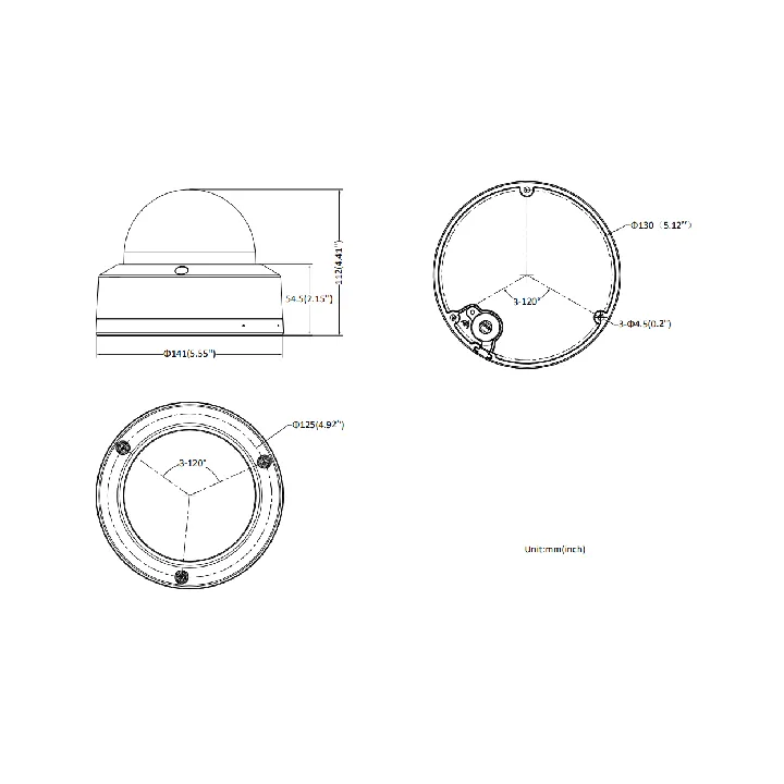 Ds-2Cd2747G2Ht-Lizs28-12/Ef/Blk Caméra Dome, 4 Mp, Motorized Varifoc