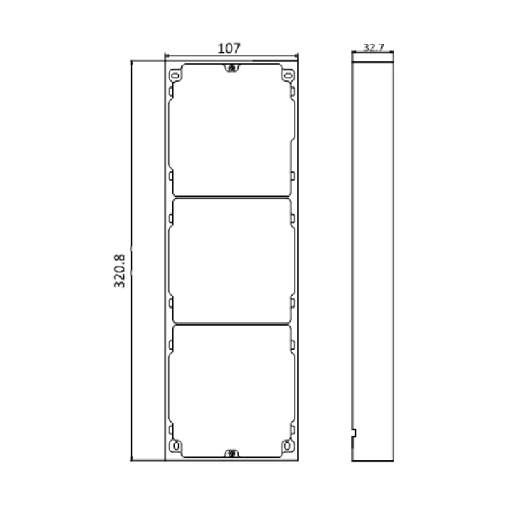 Ds-Kd-Acw3/S Support 3 Modules Interphone Intérieur Et Extérieur, Acier Inoxydable, Boîte De Jonction