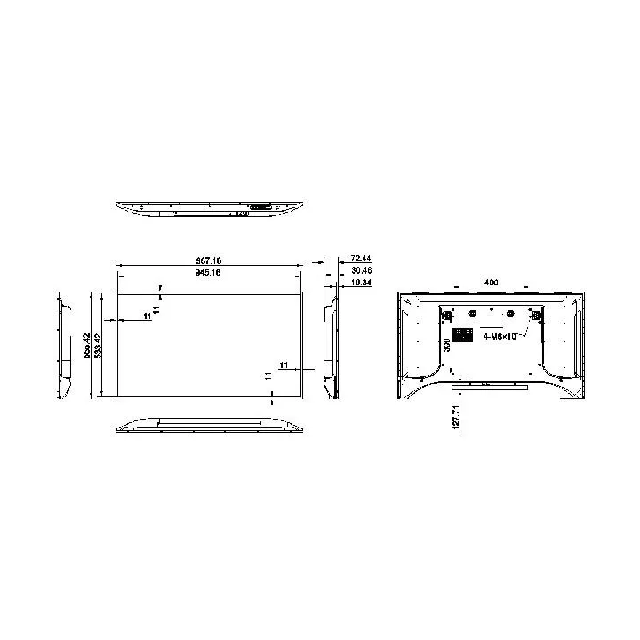 Ds-D6043Un-B Ecran 3840×2160 43" Wall Mounted,Hdmi Vga Rj45 Usb Wifi 8Ms