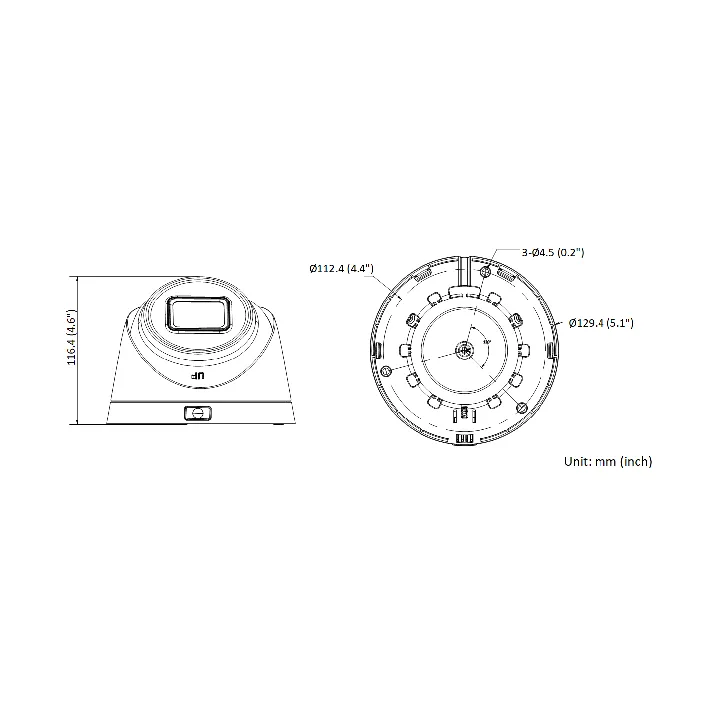 Ds-2Cd1H43G2-Iz28-12Mmo-Std1/3" Caméra Turret 4Mp Varifocale