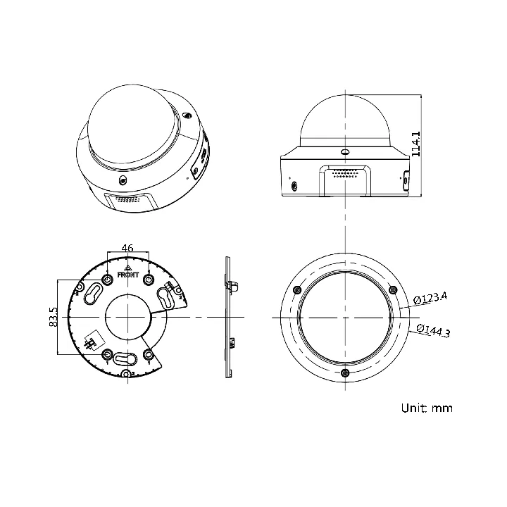 Ids-2Cd7146G2-Izhsy28-12Mm Caméra Dome,4 Mp,Motorized Varifocal Len