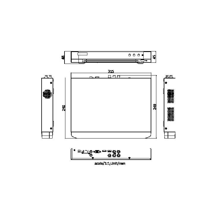 Ids-7204Hqhi-M1/Xt Enregistreur Dvr 4 Voies 1080P 1U H.265 Acusense