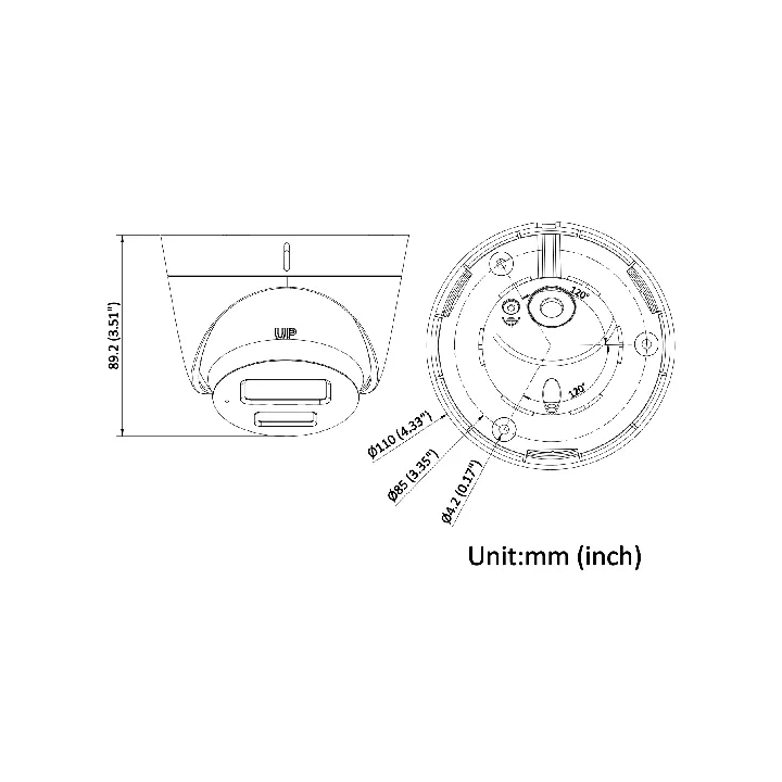 Ds-2Cd1343G2-Liu(2.8Mm) Caméra Turret Ip Fixe 4Mp, Ir 30M