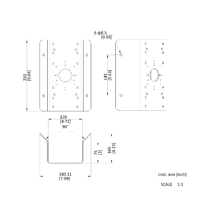 Ds-1276Zj-P-Y Fixation D'Angle Pour Panovu Et Speed Dome