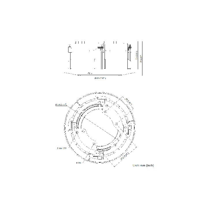 Ds-4220Zj-Wc Support Mouny Encastré Dans Le Plafond, Blanc
