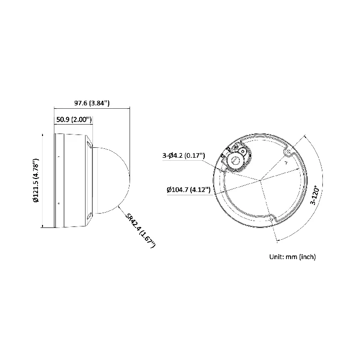 Ds-2Cd2143G2-Li(2.8Mm) Caméra Dome,4 Mp,Fixed Lens,Normal,21-50M