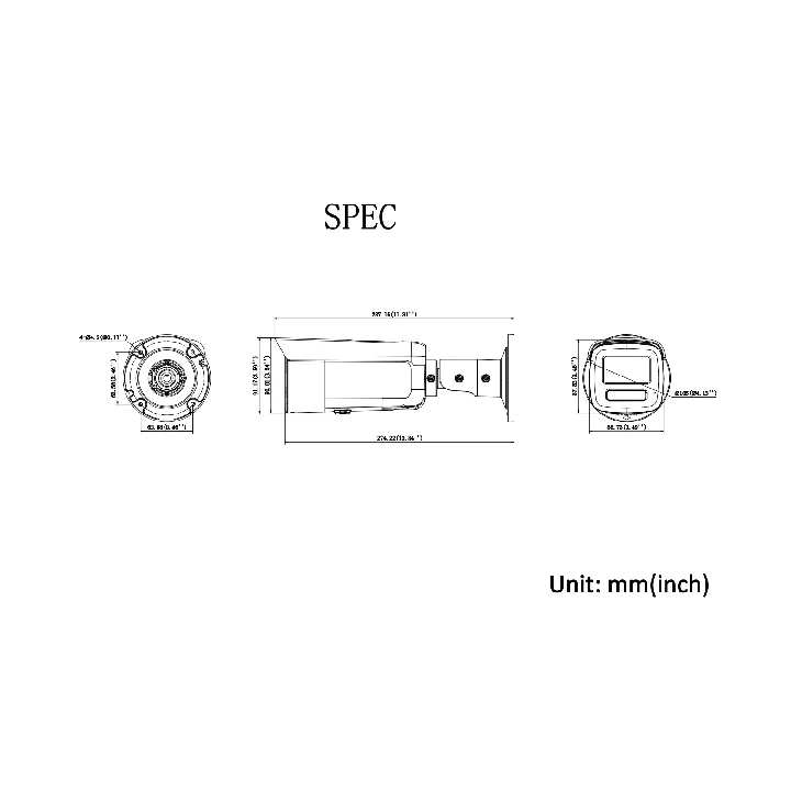 DS-2CD2T87G3-LIS2UY/SL(2.8mm)/BLACK Bullet,8 MP,Fixed Lens,Color