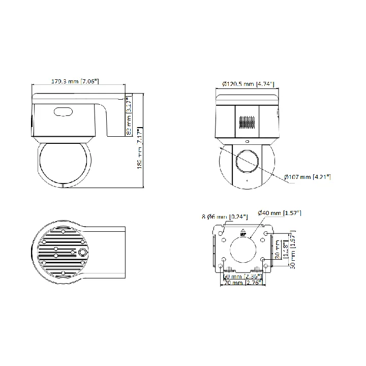 DS-2DE3A404IWG-E/W Mini PTZ IP, 4MP, 4xzoom, IR50m WiFi